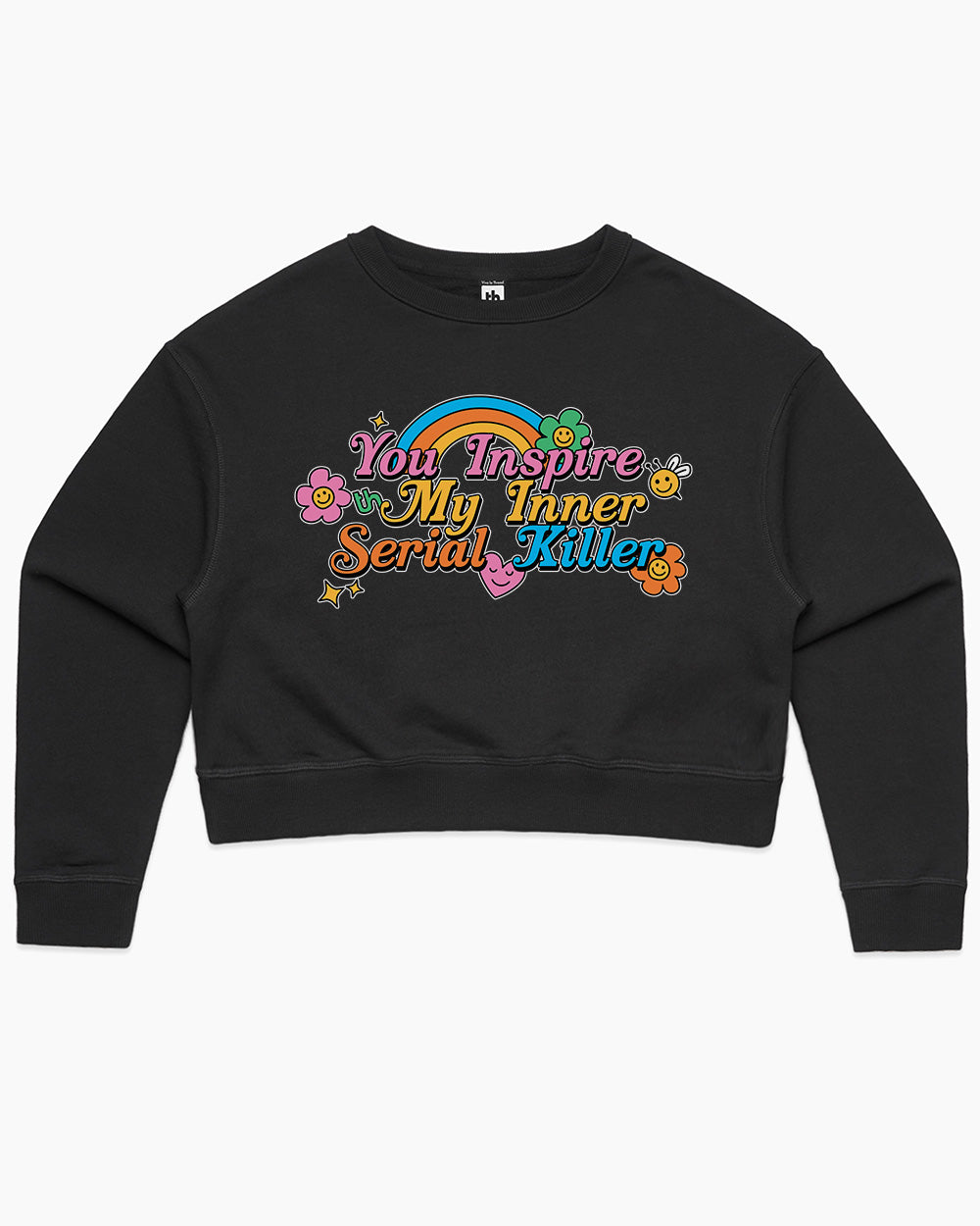 You Inspire My Inner Serial Killer Crop Sweater Australia Online #colour_black