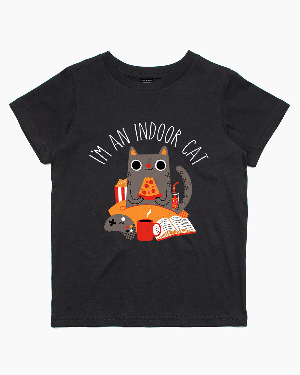 Indoor Cat Kids T-Shirt Australia Online #colour_black