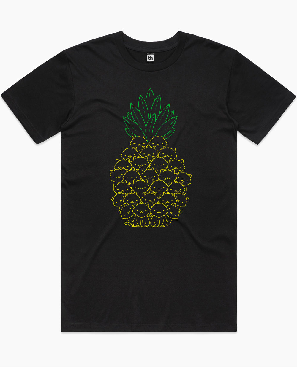 Pineapple Cat T-Shirt Australia Online #colour_black