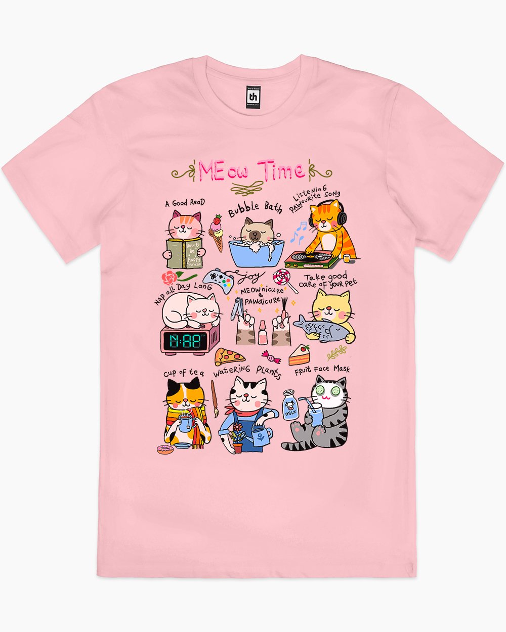 Meow Time T-Shirt Australia Online #colour_pink