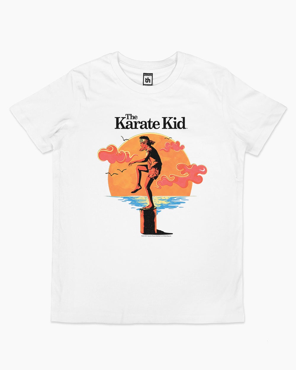 Karate Kid Crane Kick Sunset Kids T-Shirt