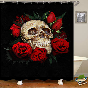 Flower Skull Curtain  Polyester Bathroom Shower Curtain - Wish.N Dreams