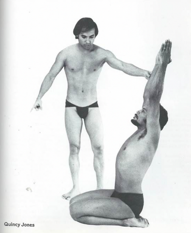 Quincy Jones practicing Bikram Yoga