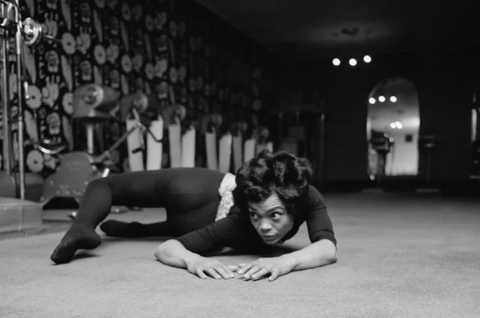 Eartha Kitt practicing Yoga