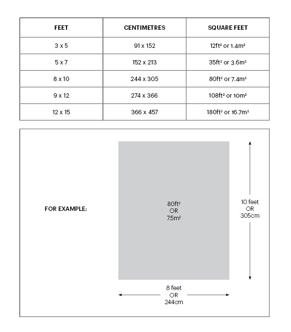 how big 2x3 rug size