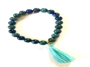 Lapis Malachite Turquoise Tassel Bracelet 8Mm