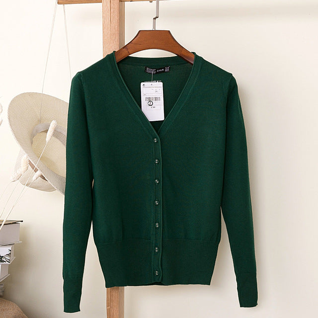green cardigan sweater
