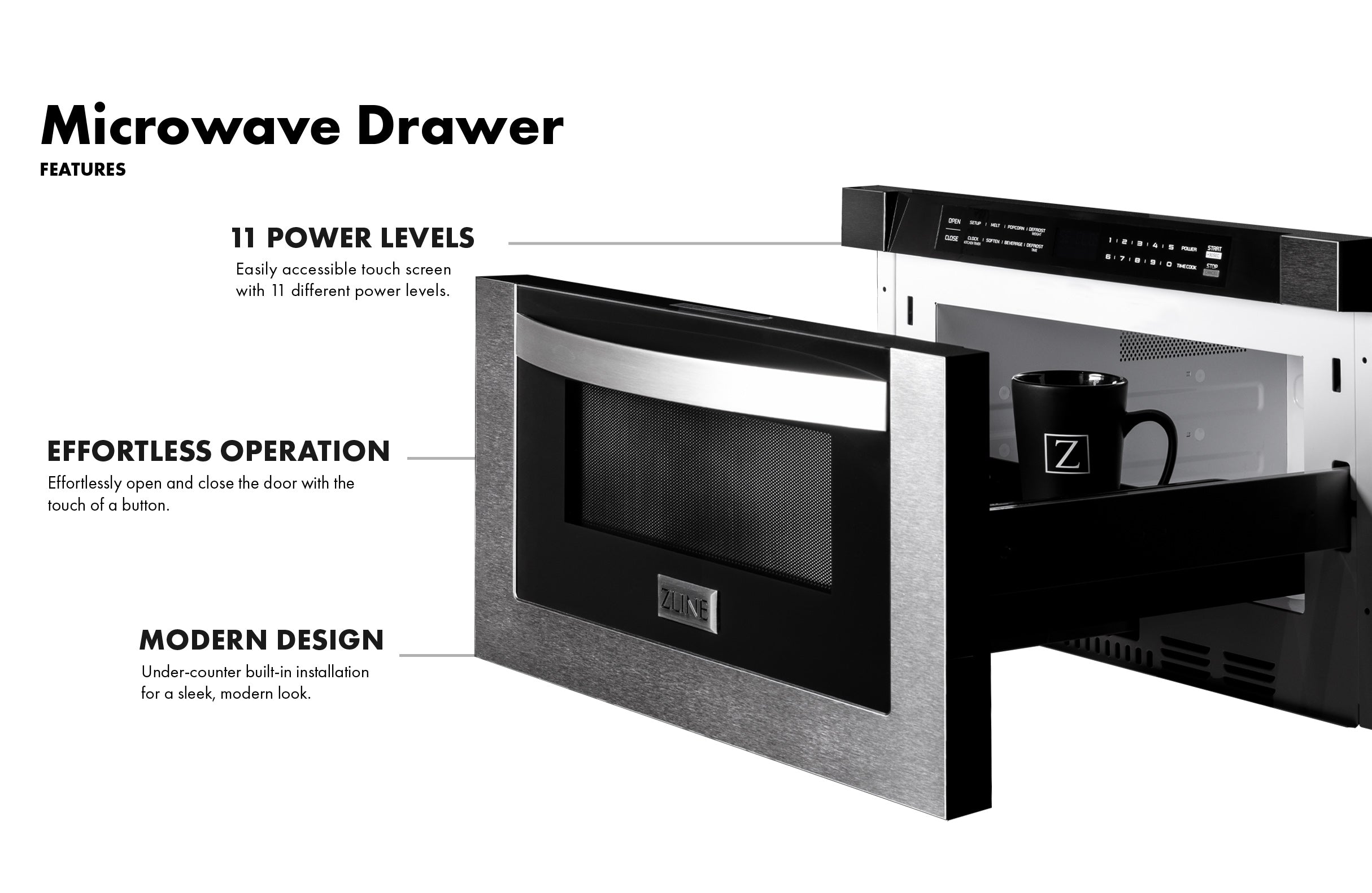 ZLINE 30 in. 1.2 Cu. ft. Stainless Steel Built-in Microwave Drawer (MWD-30)