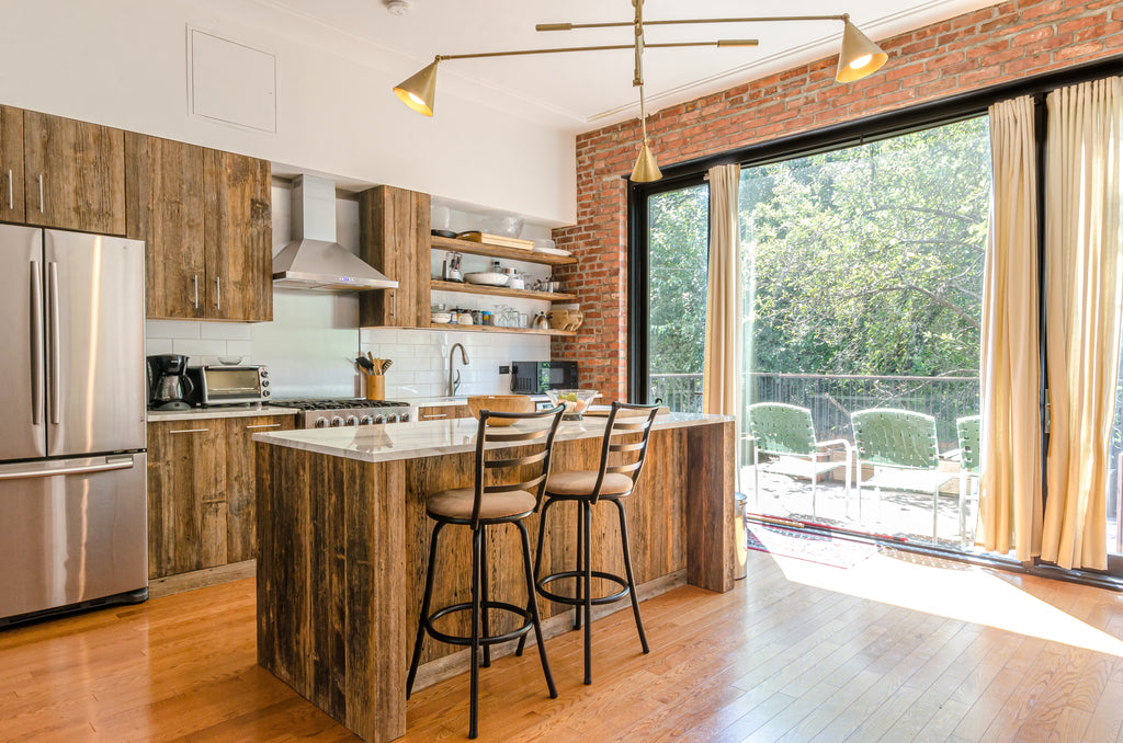 Rustic Kitchen Cabinets with Unfinished Wood