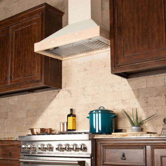 ZLINE 36 Unfinished Wooden Island Mount Range Hood (9373UF-36)