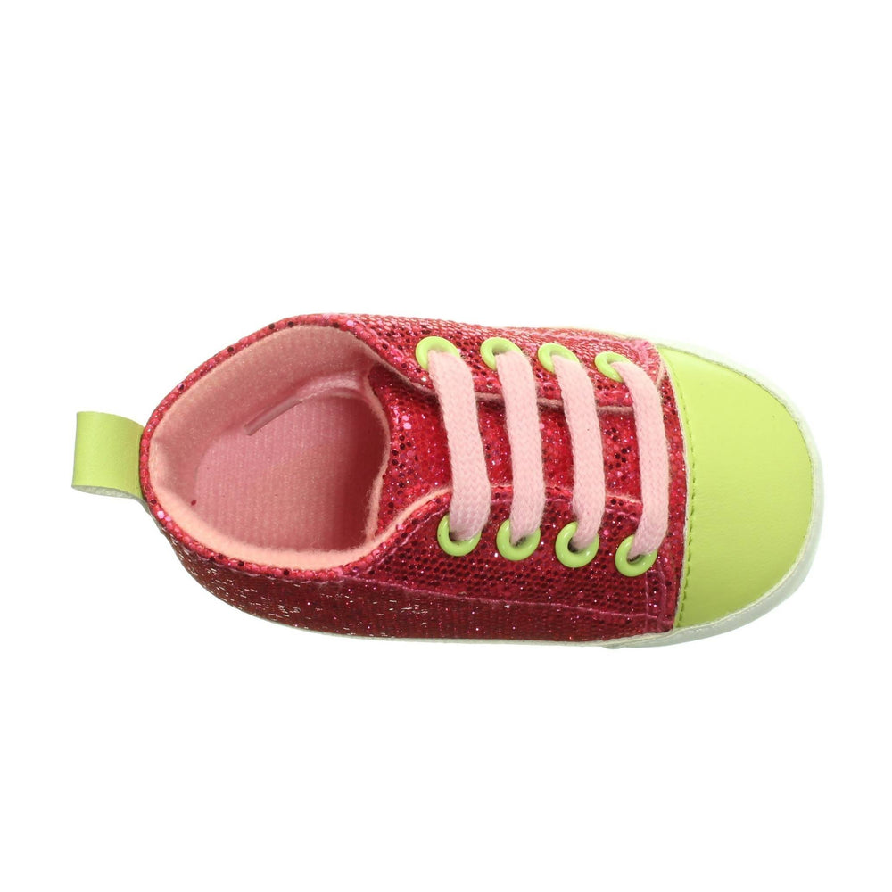 pink and green sneakers