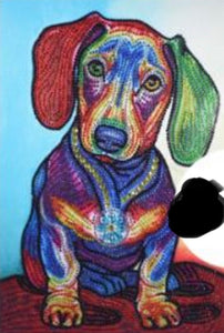 30 x 40 diamond painting rhinestone - colorful puppy DZ015