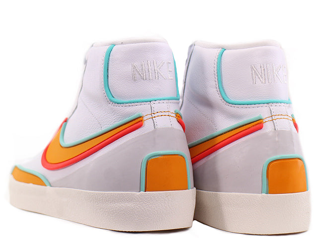 nike blazer mid 77 infinite in white/aurora green/bright crimson/kumquat