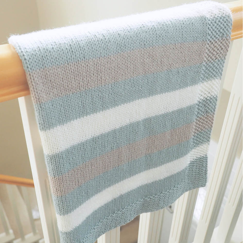 Easy Striped Baby Blanket Knit Pattern My Yarn Club