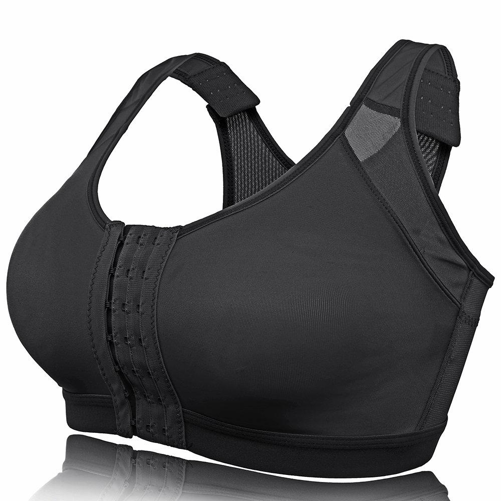 back fastening sports bra