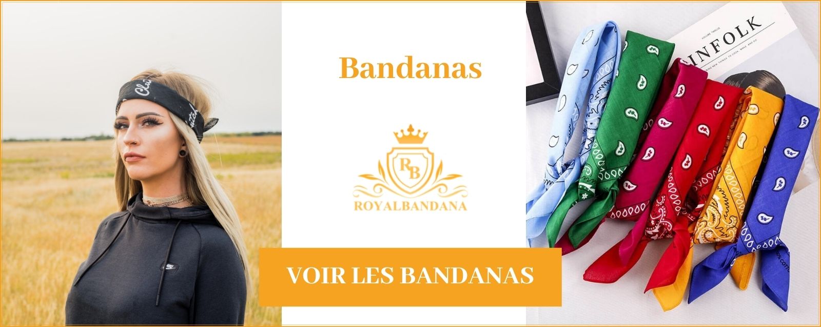 Bandeau Cheveux Noir  RoyalBandana – RoyalBandana : boutique bandana