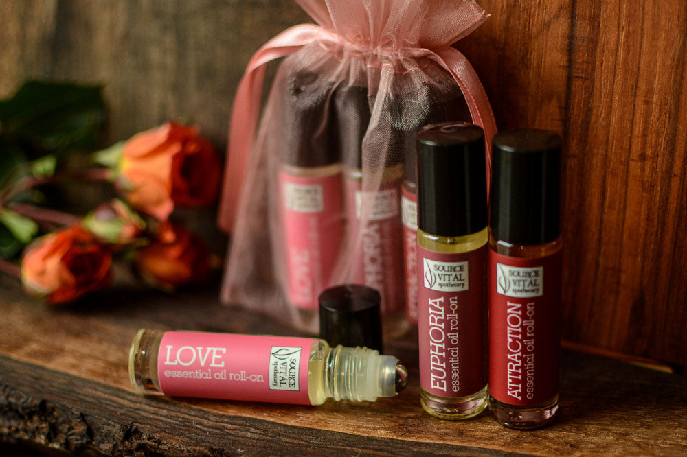 essential oil rollerball set for love and romance