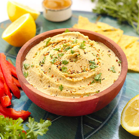 Hemp and lemon hummus