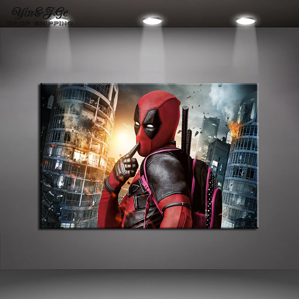 Deadpool Movie Poster Modern Canvas Wall Art Hd Print Blackcatcanvas