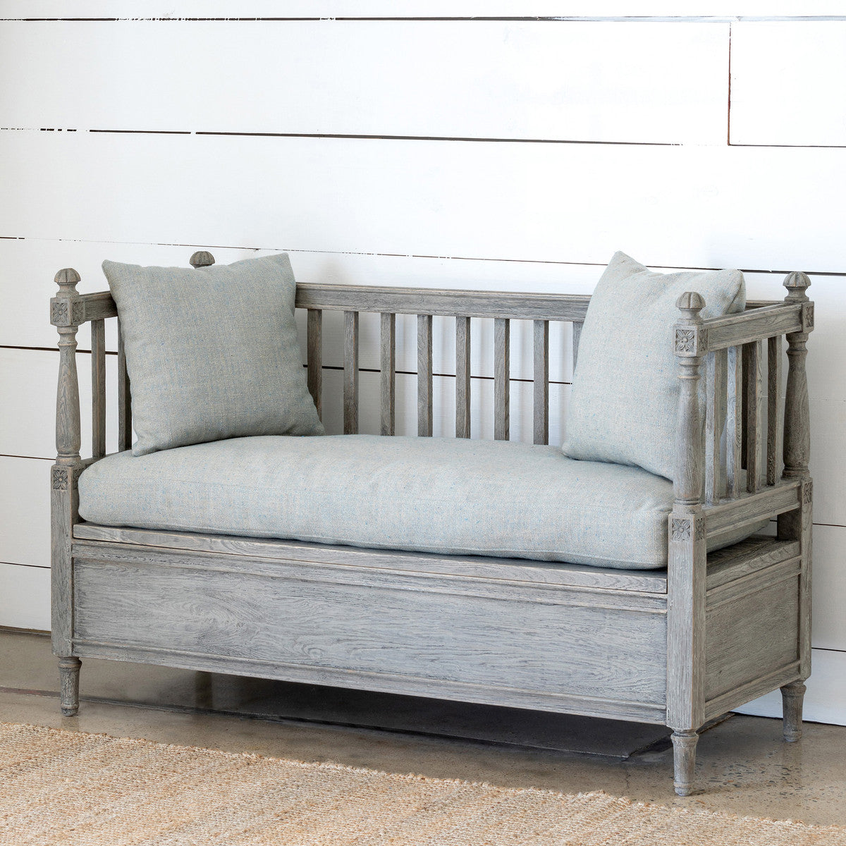 Foyer Bench With Storage Iron Accents