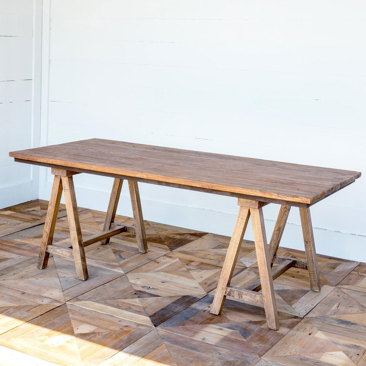 Sawhorse Table Iron Accents
