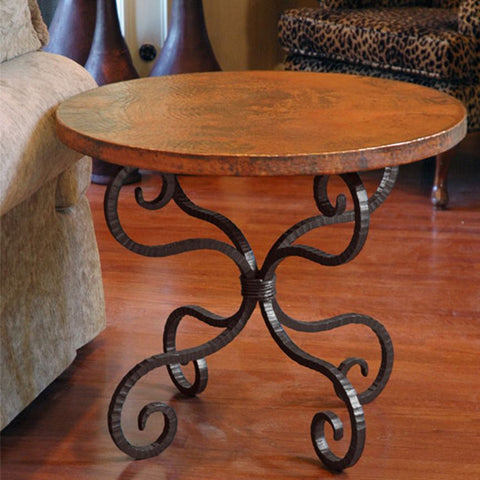 Hand Forged Wrought Iron Bar Table/Base for 30 Top - Corbin - Iron Accents