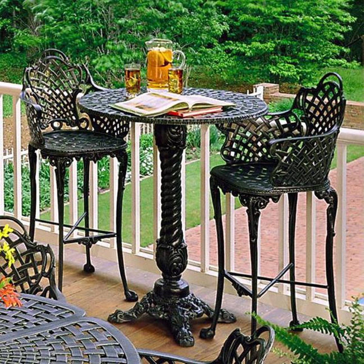 wrought iron patio bar stools