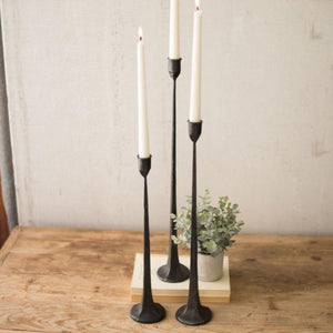 Cast Iron Tapers (Set-3)-Lighting | Iron Accents