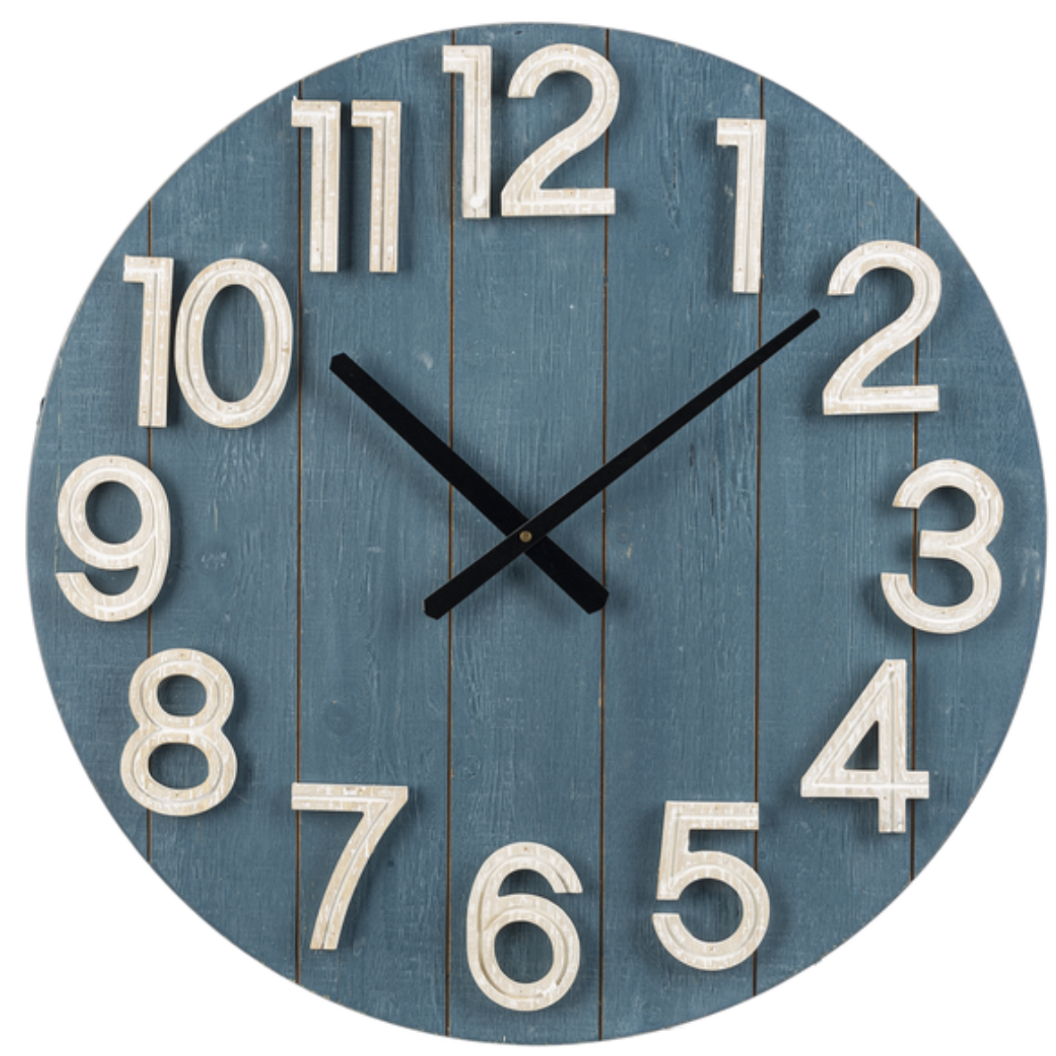 Shiplap Wall Clock Iron Accents