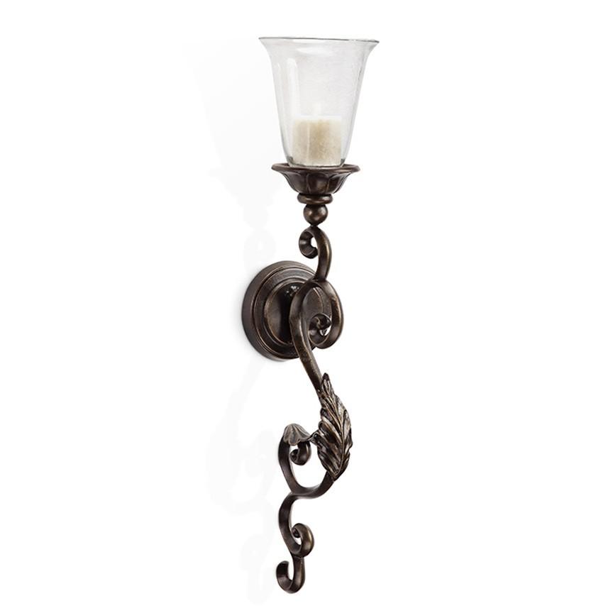 Decorative Candle Wall Sconces Iron Accents