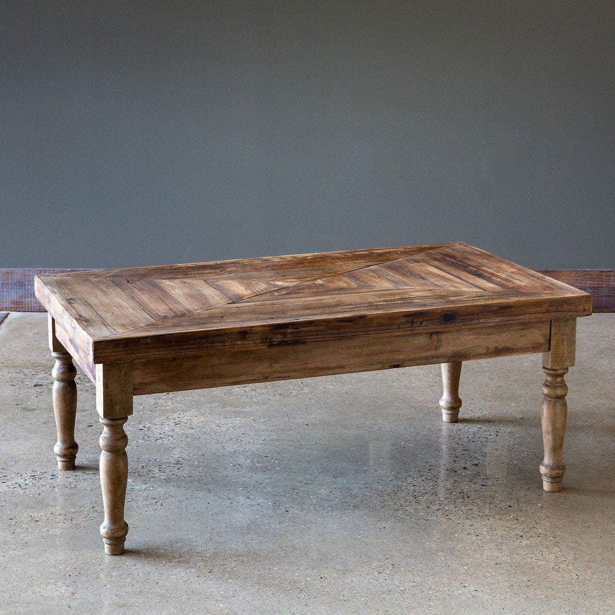 Reclaimed Wood Coffee Table Iron Accents