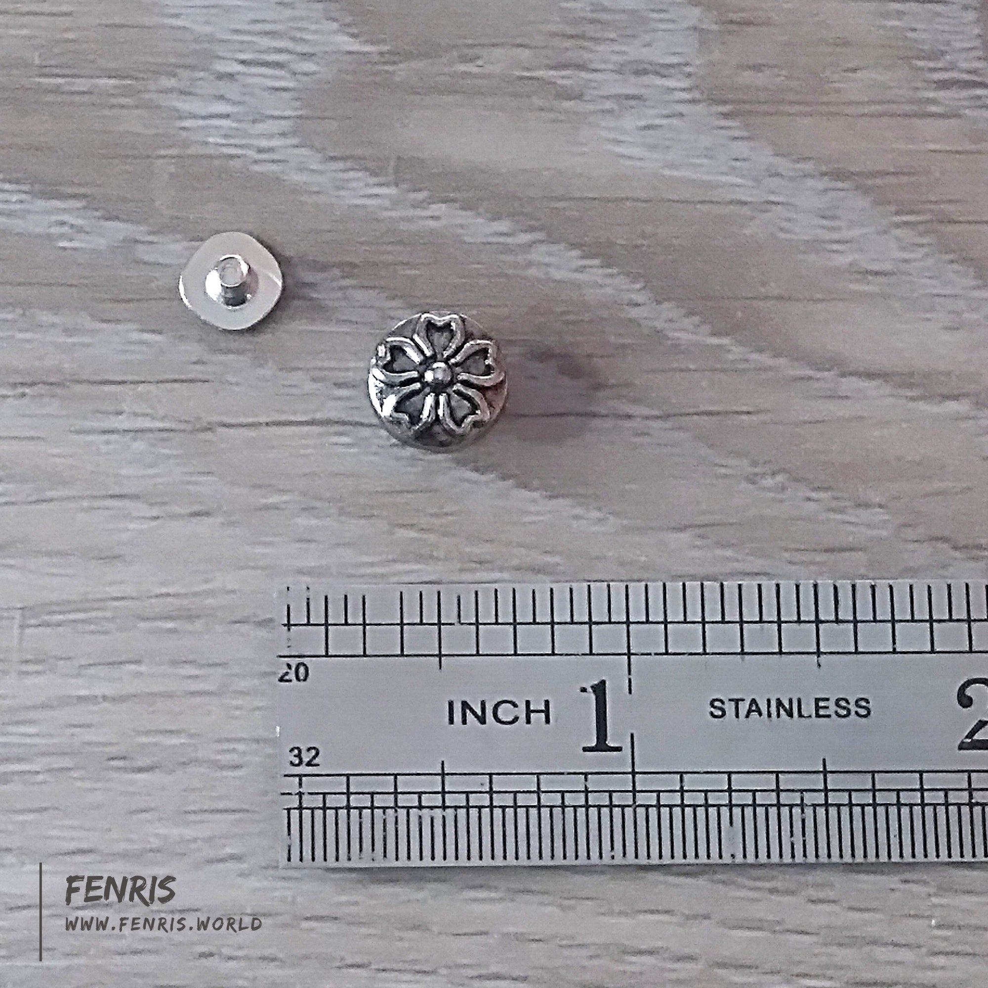 Rivets Studs Silver Sakura Button Small Screw Back – Fenris