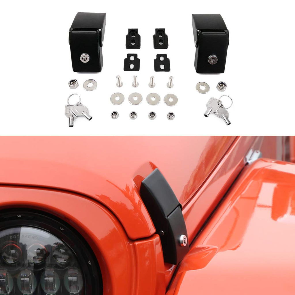 Hood Latches Hood Lock Catch Latches Kit Anti-Theft Steel Latches for –  XBEEK
