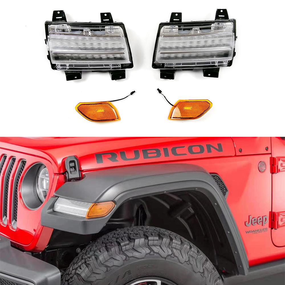 Clear LED Fender Daytime Running Turn Signal Lights for 2018-2022 Jeep –  XBEEK