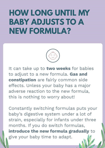 baby constipated after switching formula