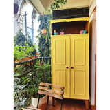 CustHum Tall Yellow Shoe Cabinet