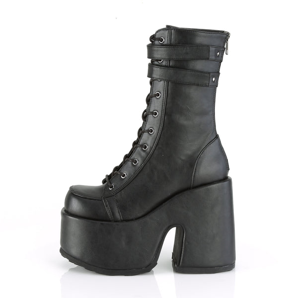 Demonia Camel-250 Knee-high Boots - Black Vegan Leather – Demonia Cult