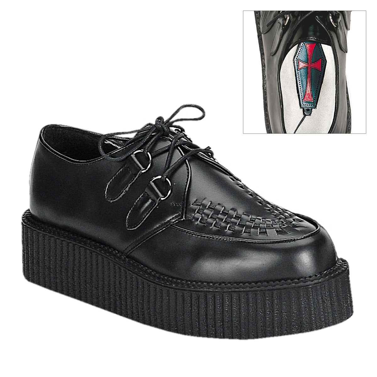 "Creeper-402" - Black Leather – Demonia Cult