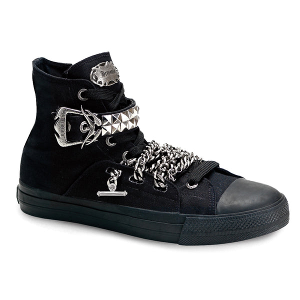 Demonia Deviant-110 Sneakers - Black Canvas – Demonia Cult