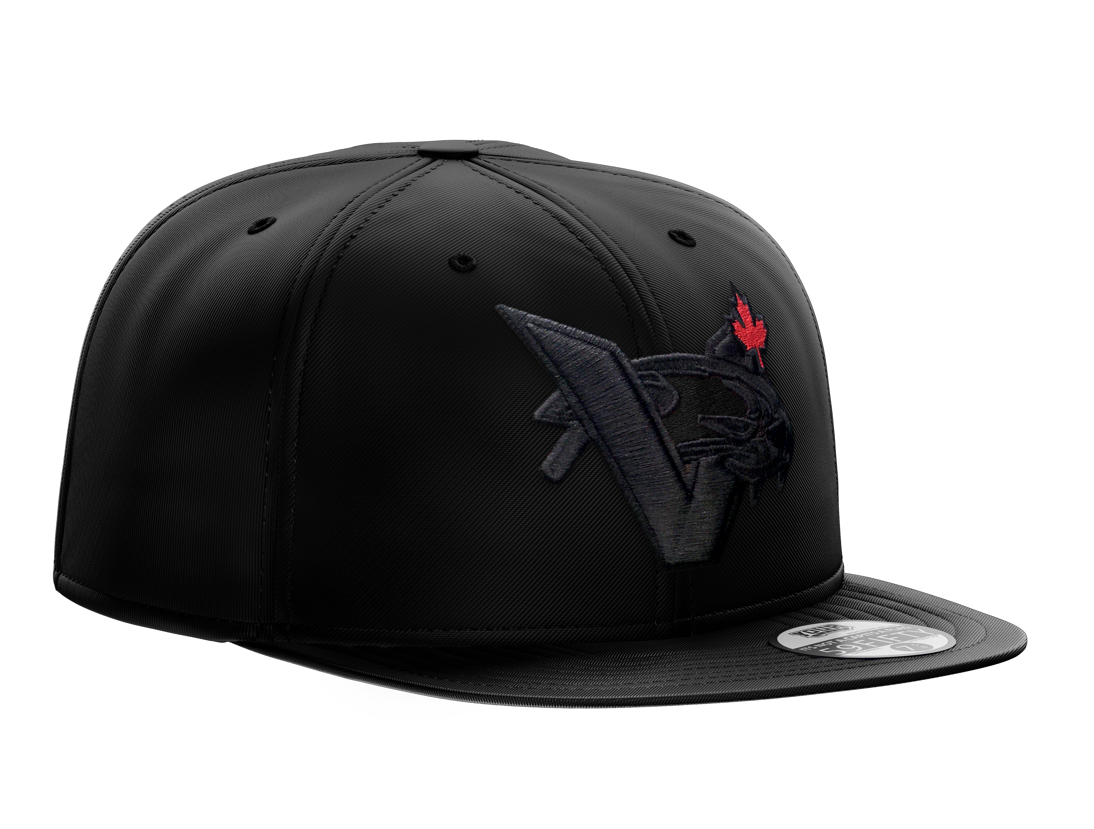 New Era Blackout Vcat Maple Leaf Snapback Victoria Harbourcats Official Team Store