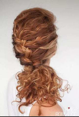 Low ponytail with French braids