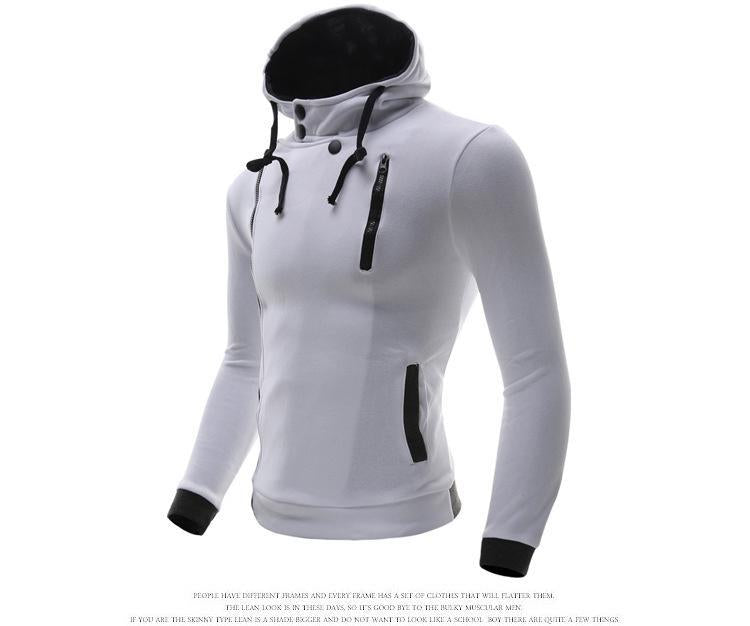 men's oblique zipper hoodie