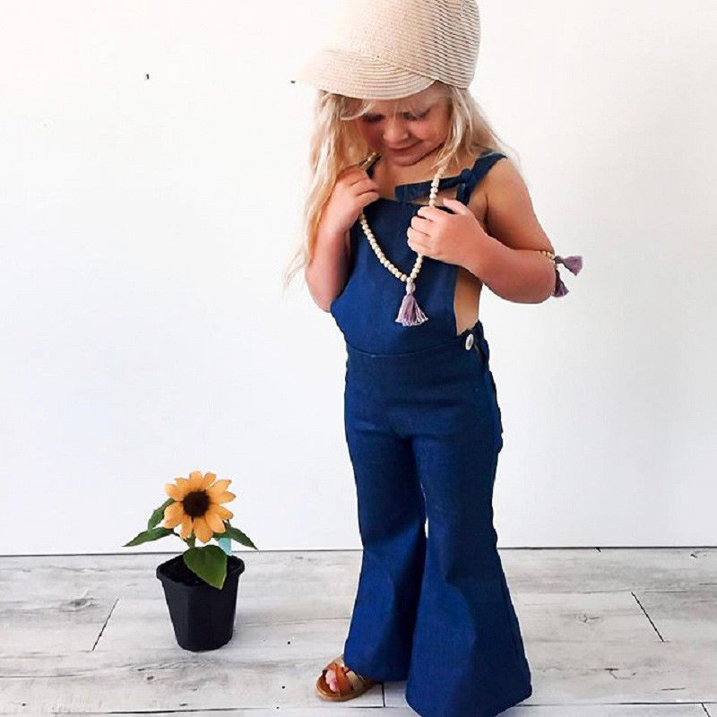 denim bell bottom overalls