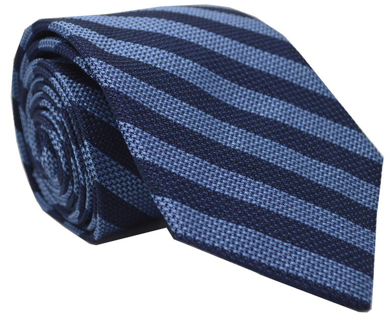 Burling Grenadine Stripe Tie Navy/Blue – Mountain & Sackett