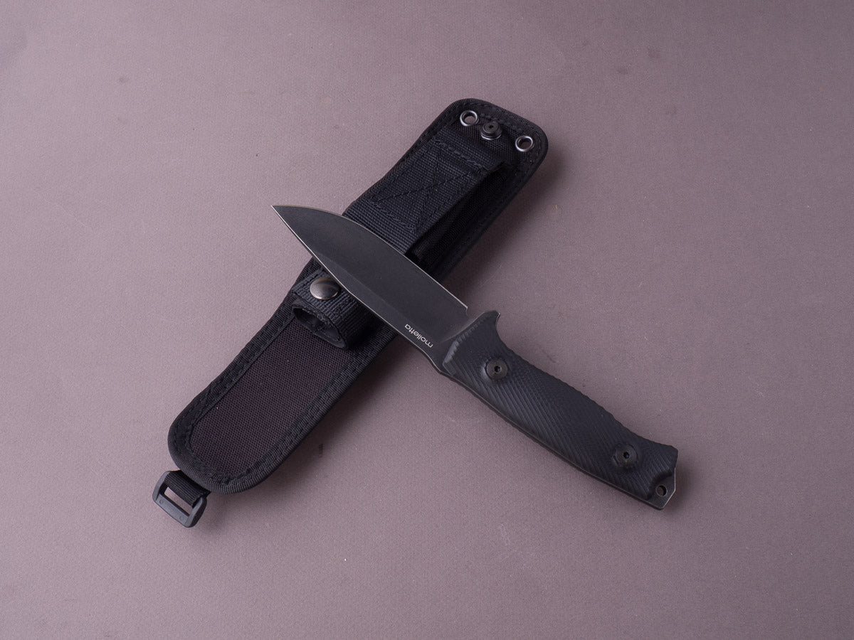 lionSTEEL - Fixed Blade - M5 - Sleipner - 110mm - Black G10 - Leather Sheath