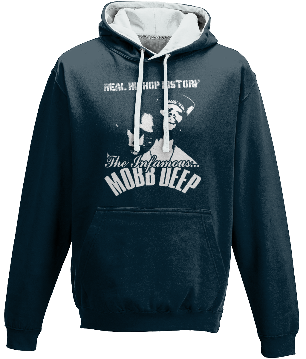 Mobb Deep Hip Hop History - Hoodie- French Royal Navy/Black/Charcoal  Clothing Streetwear Old School Rap – One Stop Hip Hop UK