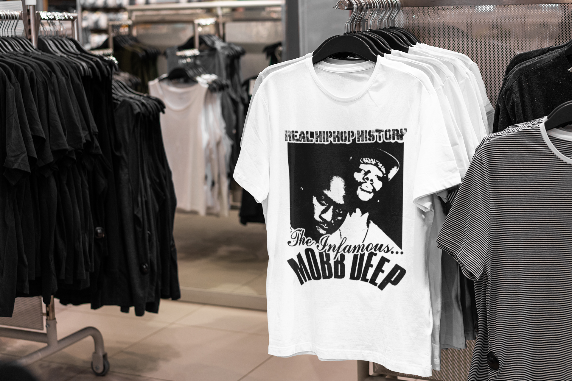 Mobb Deep Hip Hop History - T Shirt - Lime/Yellow/White Streetwear Urban  Wear – One Stop Hip Hop UK