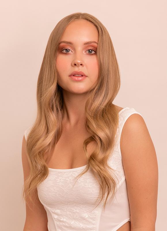 16 inch clip in hair extensions Golden Blonde