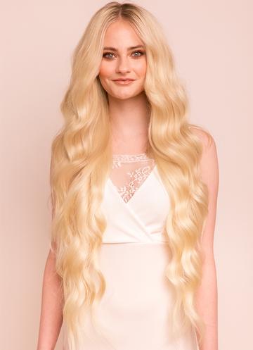 30 inch clip in hair extensions Light Blonde