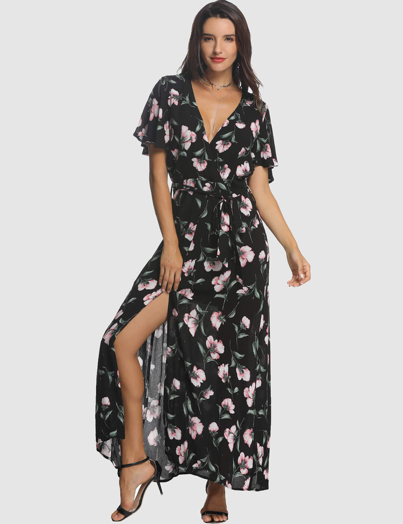 self tie maxi dress